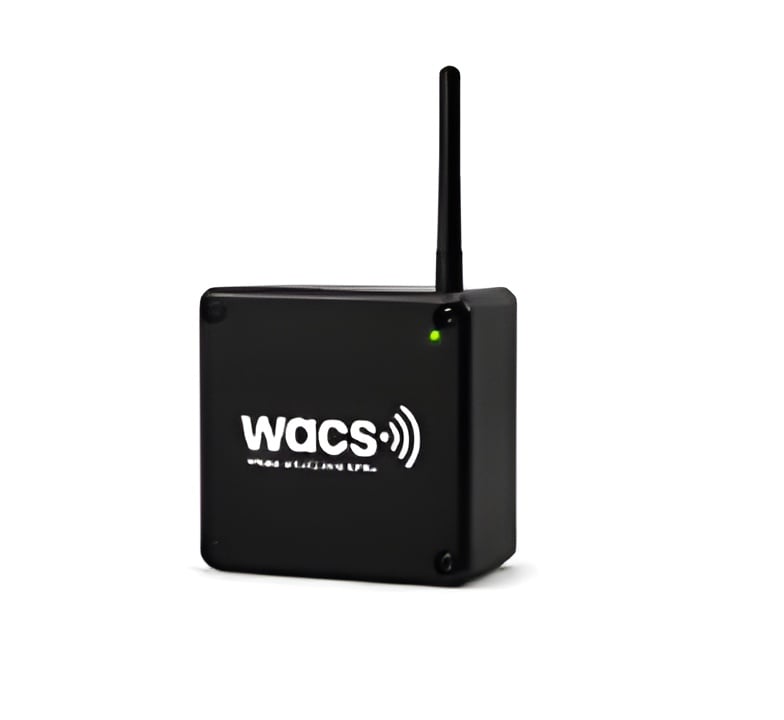 Récepteur WACS mural avec antenne, détectant le signal des balises à proximité